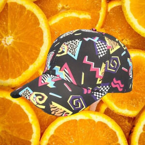 Black Graffiti Printed Baseball Cap‎